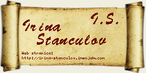 Irina Stančulov vizit kartica